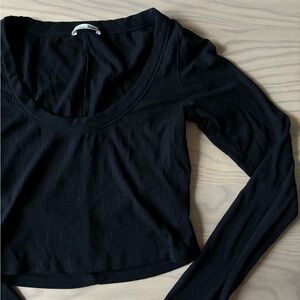 Reformation ling sleeve crop top